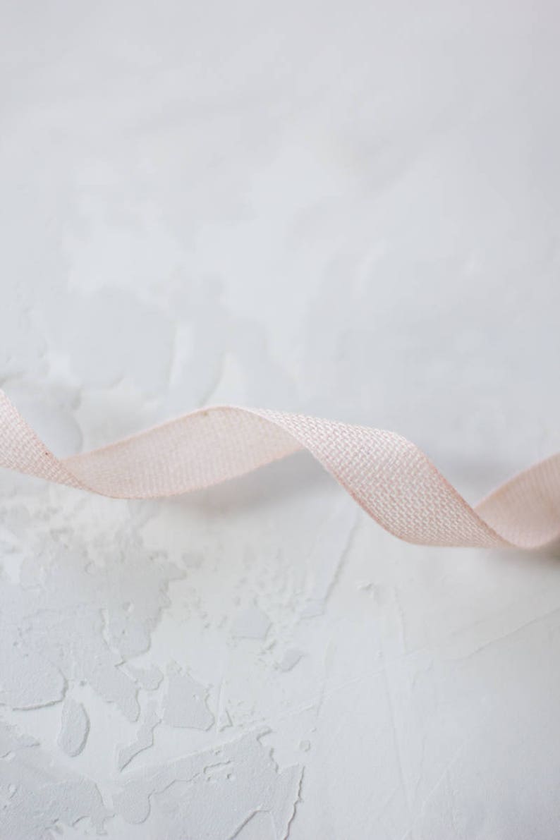 Blush Pink Loose Weave Italian Cotton Ribbon 1/2 image 3