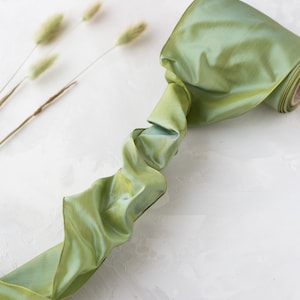 Lentesaliegroen glinsterend Frans taflint met lichte draden • 1,5&quot; • 5&quot;