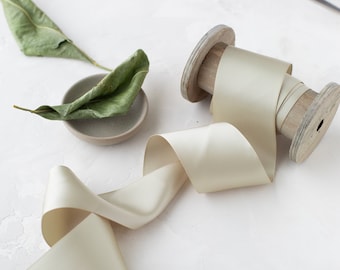 Olive Taupe Double-Faced Satin Ribbon • 1.5" • 2.25" • 3" • 4"