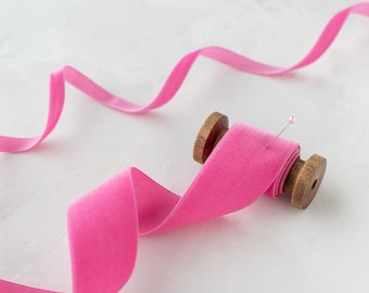 Fuchsia Pink Swiss Velvet Ribbon • 1/8" • 1/4" • 3/8" • 5/8" • 7/8" • 1.5" • 2"