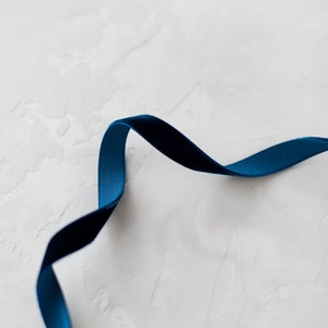 Marine Blue Japanese Rayon Velvet Ribbon 1/8 1/4 3/8 1/2 3/4 1 image 2