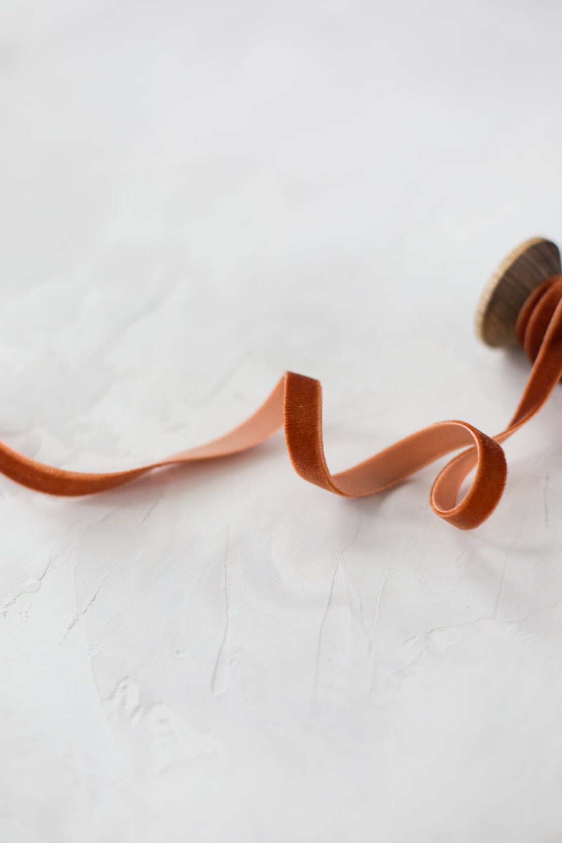 Rust Brown Velvet Ribbon • 1/4