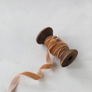 Caramel Velvet Ribbon • 1/4" • 3/8"