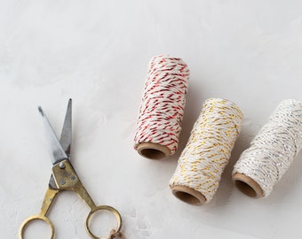 Metallic Baker's Twine • 10.9 yards • Red / Gold / Silver