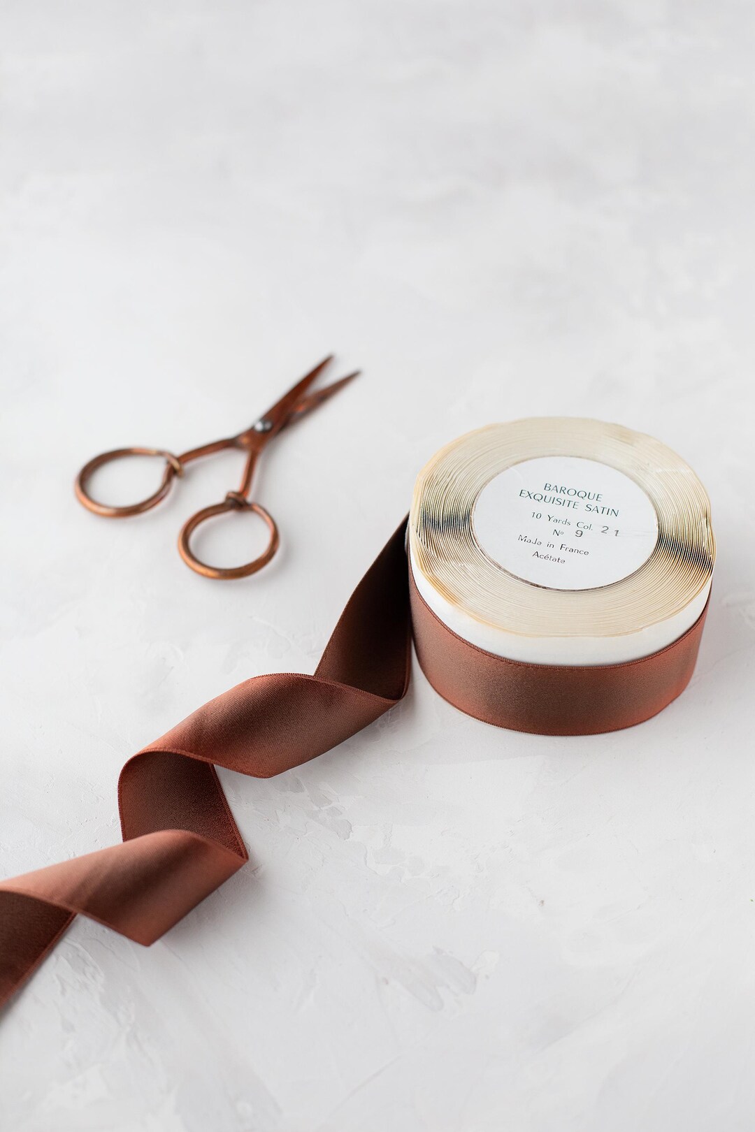 Copper Bronze Brown Variegated Double-faced Satin Ribbon • 1.5 ...