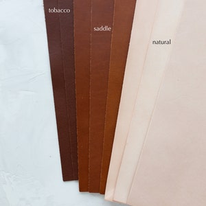 Genuine Leather Name Tag w/ Velvet Ribbon Custom Laser Cut Engraved Natural / Saddle / Tobacco image 4