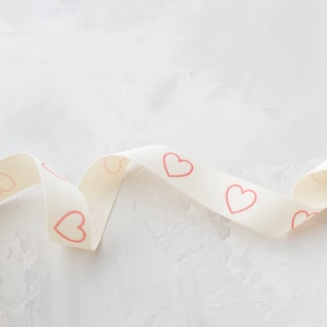 Red Heart Silhouette Printed Woven Cotton Ribbon 3/4 image 2