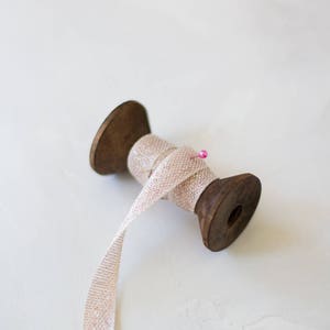 Natural + Rose Gold Metallic Loose Weave Italian Cotton Ribbon • 1/2&quot;