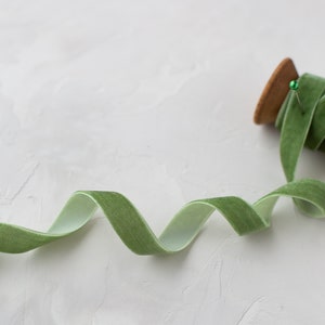 Green Velvet Ribbon 1/2 image 2