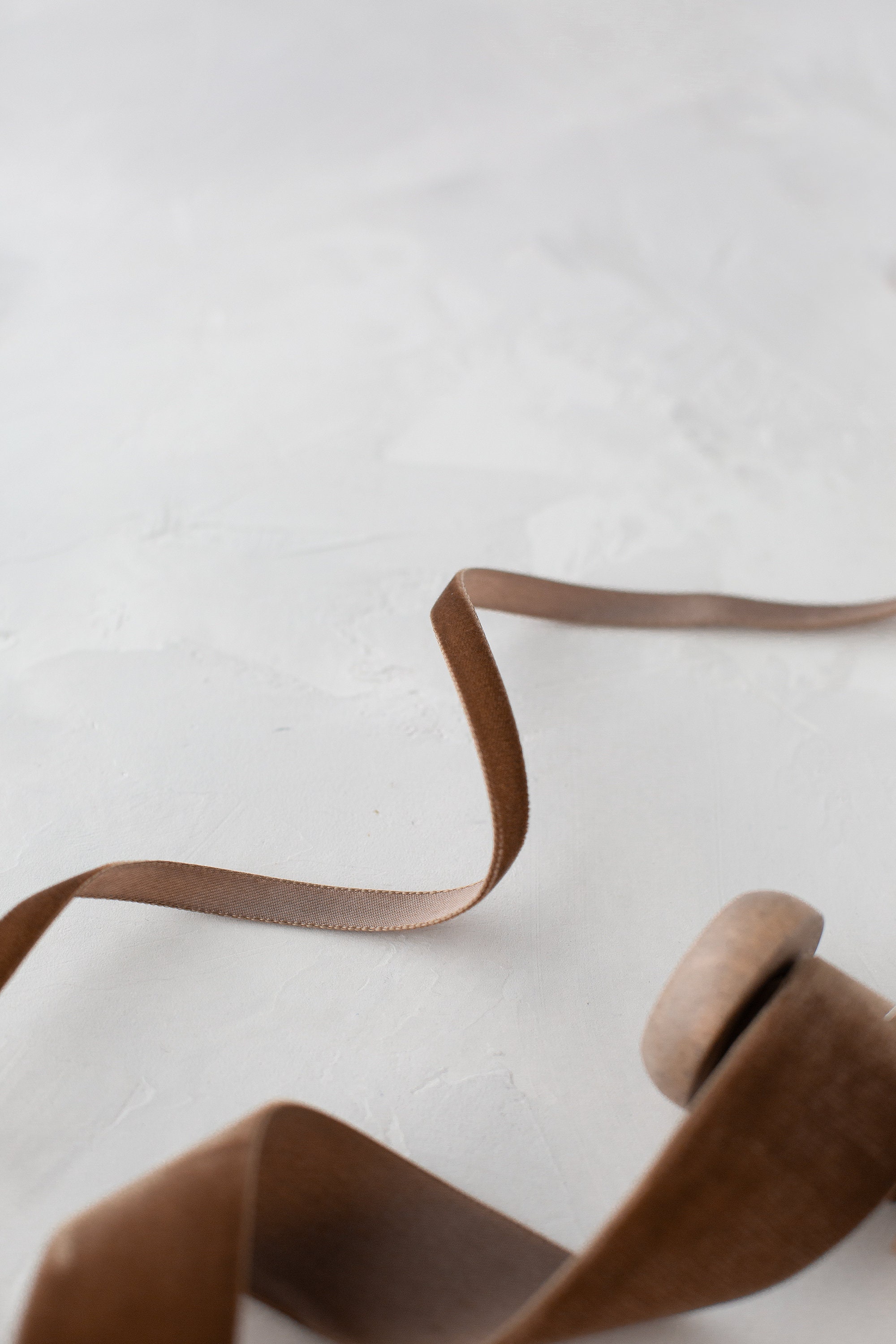 Coffee Ribbon Coffee Brown Swiss Velvet Ribbon • 1/8