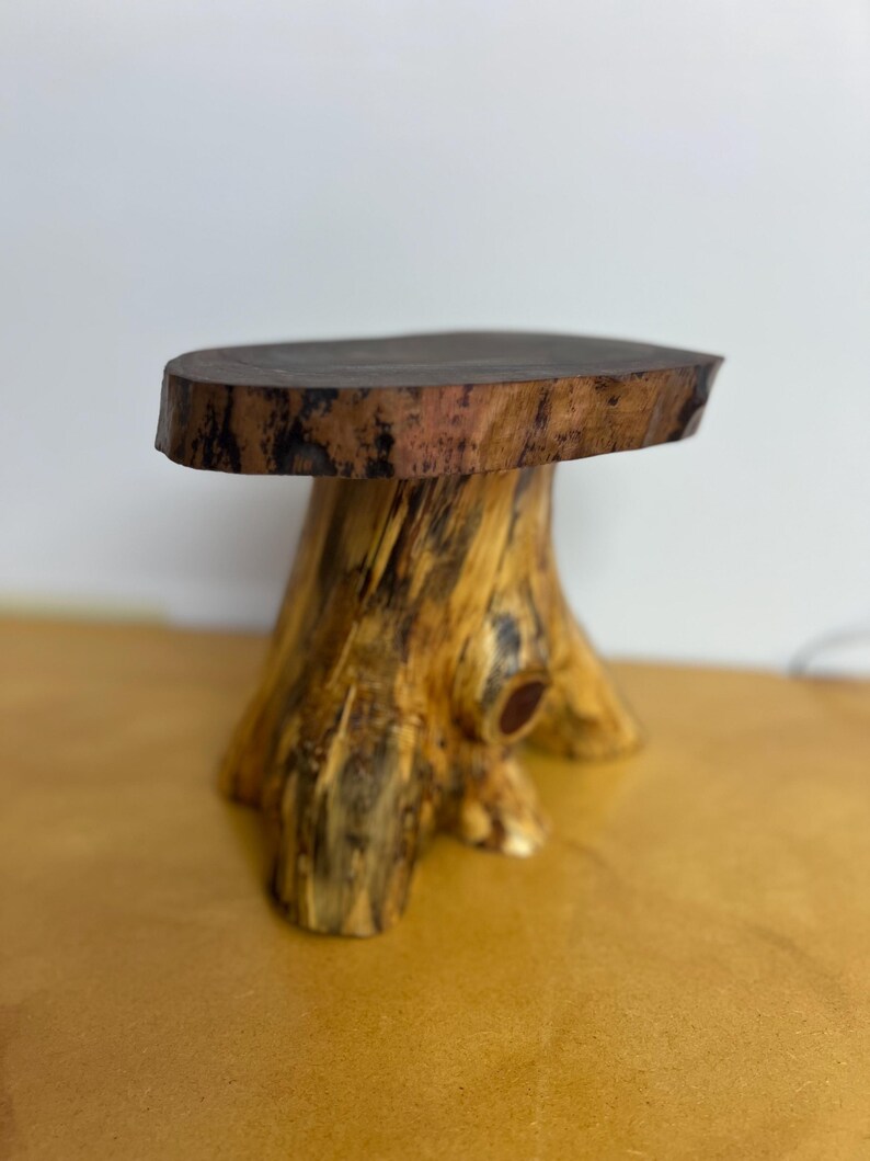 Natural Cedar Log Riser With Black Walnut Top - Etsy