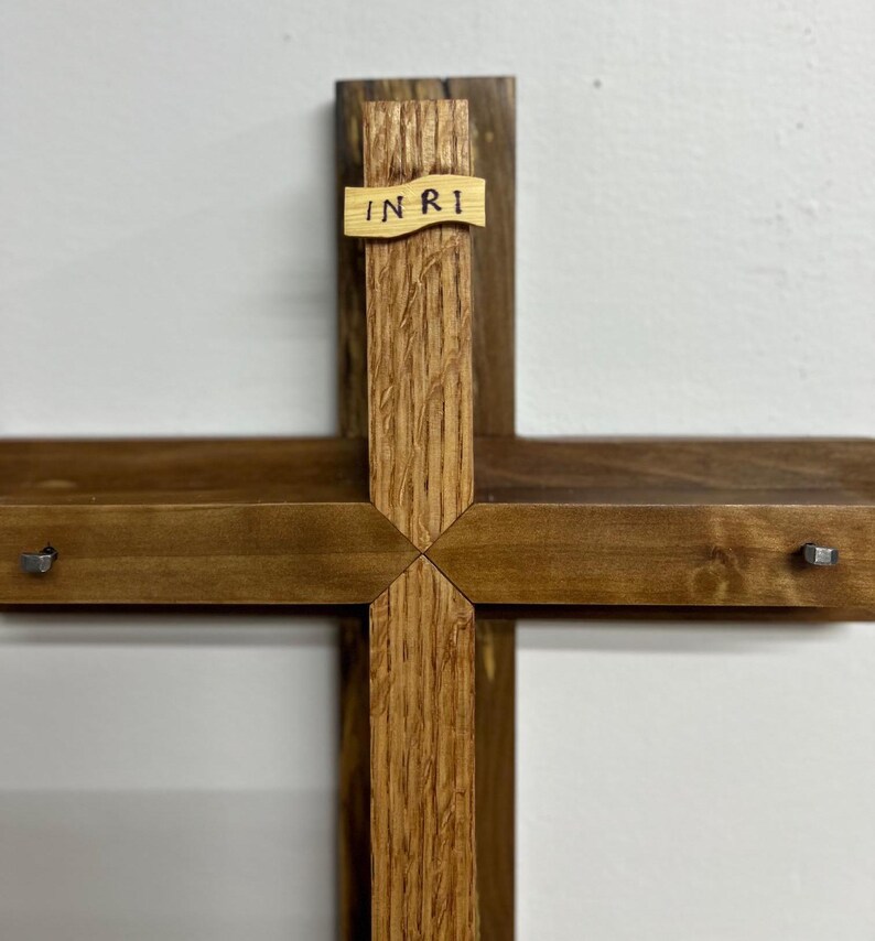 Inri Cross Inscription Design Handcrafted Wooden Cross With INRI Scroll and Three Symbolic Nails - Etsy