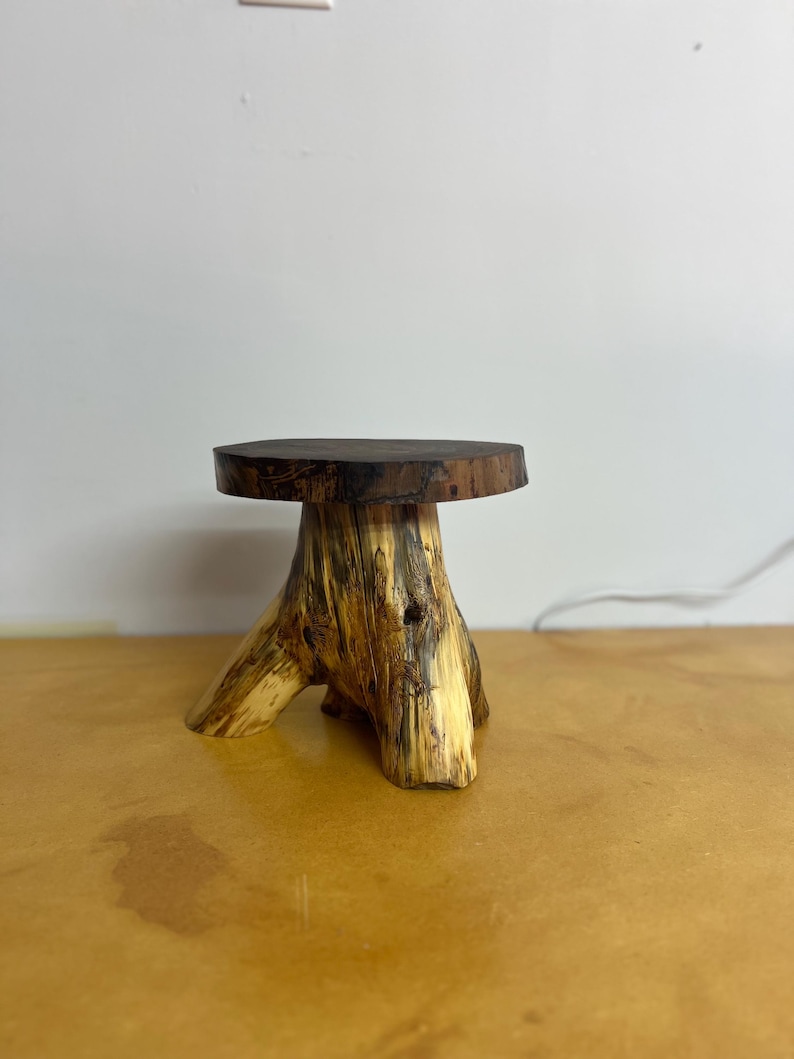 Rustic Log Table Riser Natural Cedar Log Riser With Black Walnut Top - Etsy