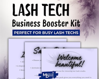 Lash Tech Business Kit | Client Promo & Booking Templates (Canva Editable, Digital Download)