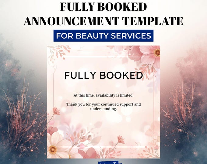 Fully Booked Announcement Template | Beauty Services