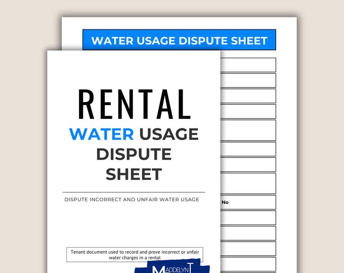 Tenant Water Bill Dispute Form | Track Prove and Communicate incorrect bills