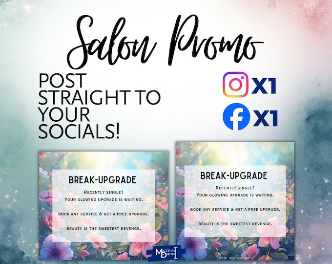 Beauty Salon Social Media Promotion Post | Done-For-You IG & FB Post Set