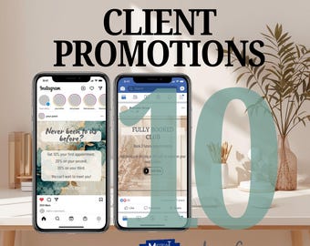 Salon Promo Post Bundle | 10 Instagram + 10 Facebook Posts | Lash Nail Hair Marketing