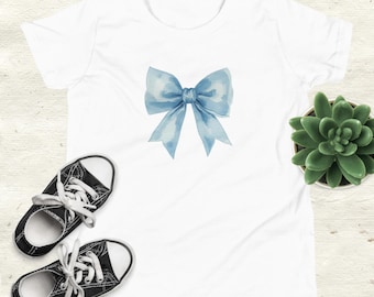 Coquette Bow T-Shirt | Pastel Blue Top | Soft Girl Outfit & Gift