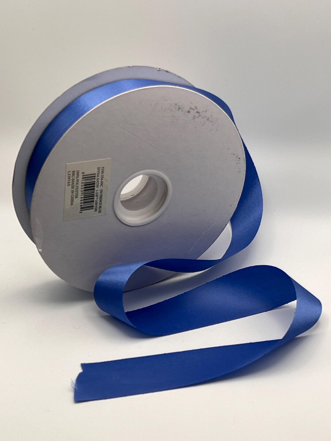 French Blue Satin Ribbon 1-3/8 Inch X 100 Yards – Dyna Satin Polyester ...