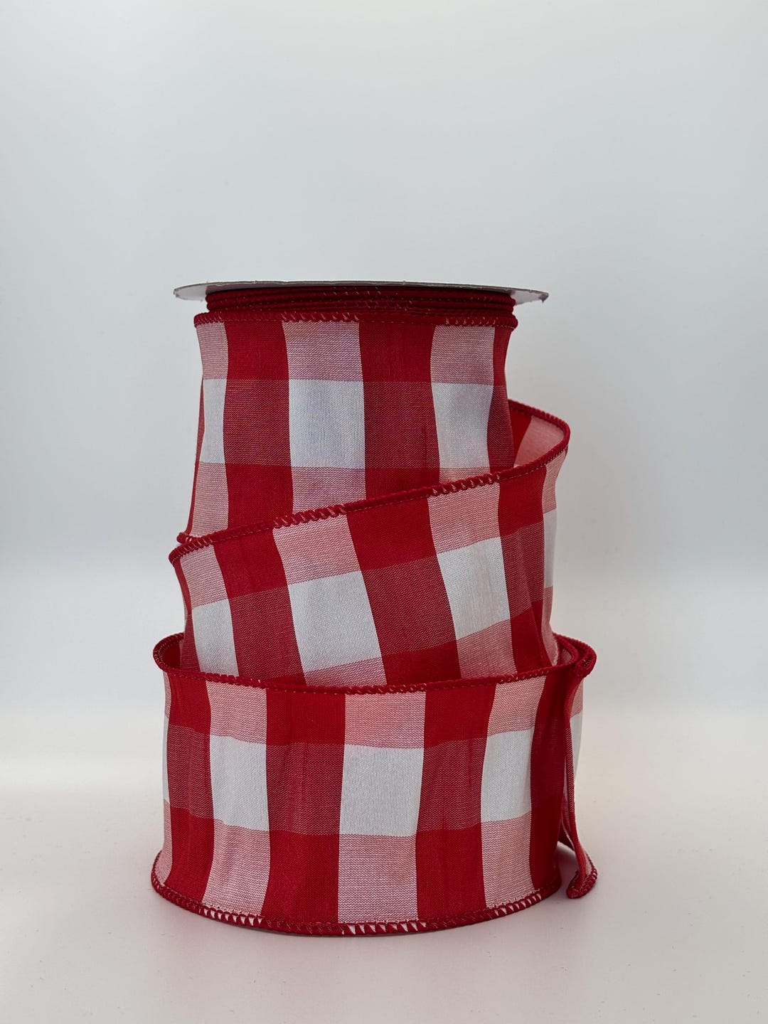 Red and White Buffalo Check Wired Ribbon, 2.5 Inch X 10 Yards, Duponi ...