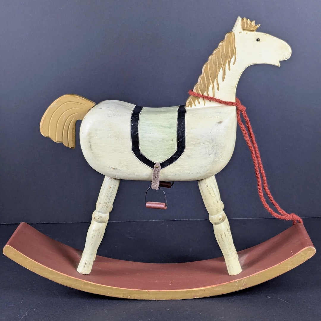 Rustic Rocking Horse Vintage Hand Carved Wooden Rocking Horse | Primitive Folk Art Decor - Etsy