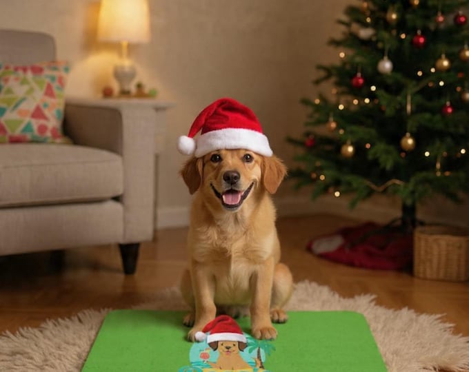 Festive (AF) Doggie Daiquiris Pet Christmas Food Mat