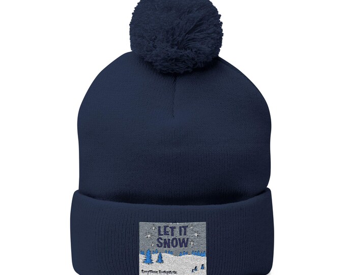 Festive AF Let It Snow Pom-Pom Knit Cap
