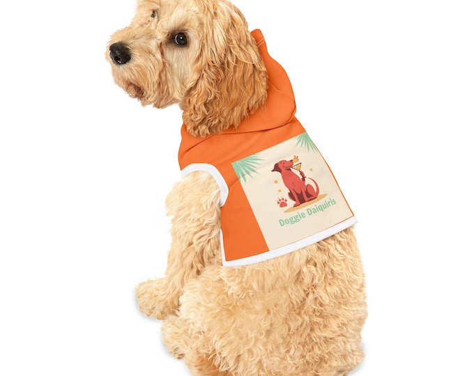 Doggie Daiquiris Martini Hoodie | Orange Summer Cocktail Dog Hoodie