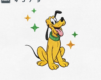 Pluto Embroidery Design, Funny Puppy Machine Embroidery File (Instant Download)