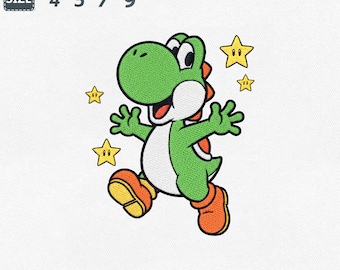 Yoshi Mario Embroidery File, Cartoon Dinosaur Machine Embroidery