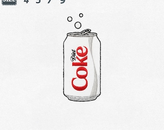 Diet Coke Embroidery Design, Funny Soda Quote Digital File, Instant Download