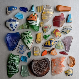 vintage/antique glass and pottery pieces from soda bottles etc dug from the now-closed Albuquerque dump