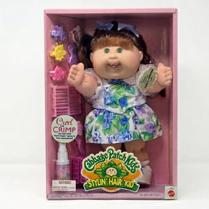 Vintage 1995 Cabbage Patch Kids Stylin' Hair Kid Doll with Accessories