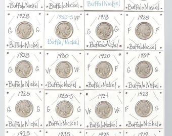 Buffalo Nickel 1913–1938 • Elija año, ceca y grado • Moneda de cinco centavos con cabeza de indio