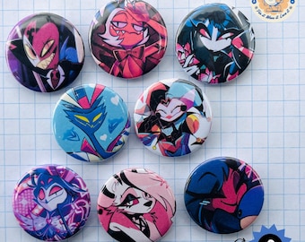 Helluva Boss Pin Pack: Character Buttons + Bonus Pin, Collector's Tin