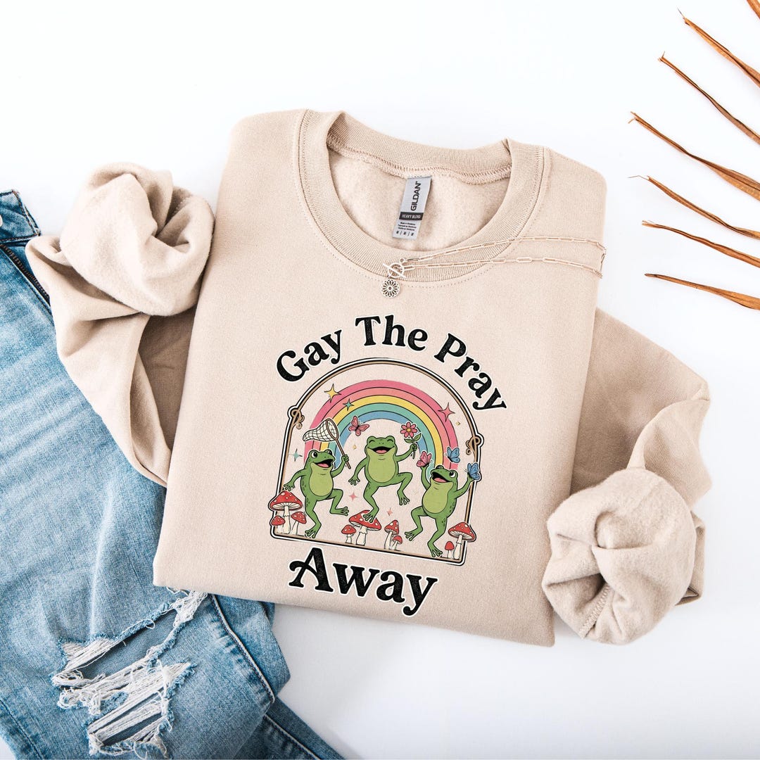 Gay the Pray Away Shirt Funny Queer Frog Tshirt Retro