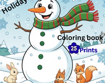 Kerstkleurboek • 25 feestelijke winterpagina's (digitale download)