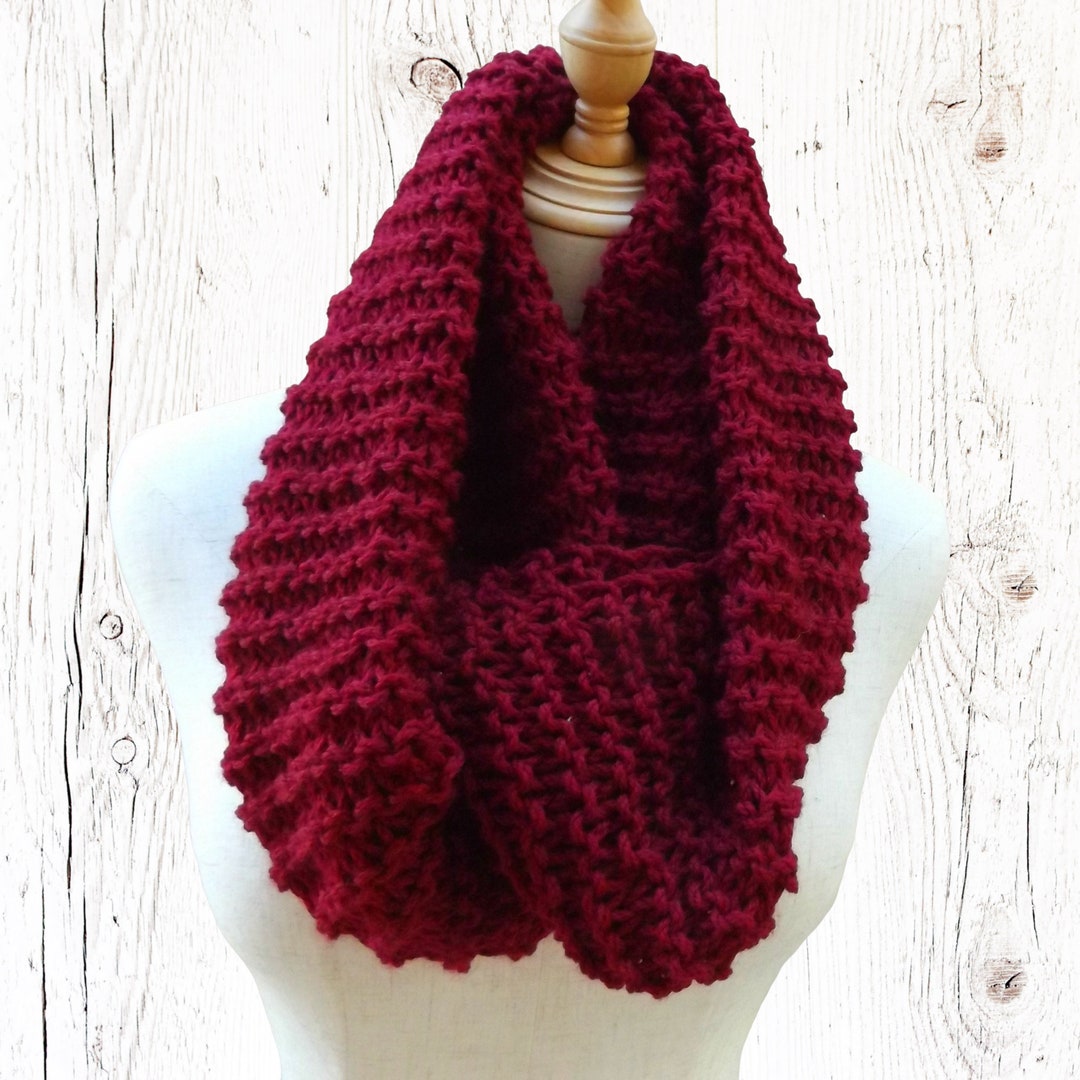 Infinty Knit Scarf Women Winter Chunky Knitted Cowl - Etsy Australia