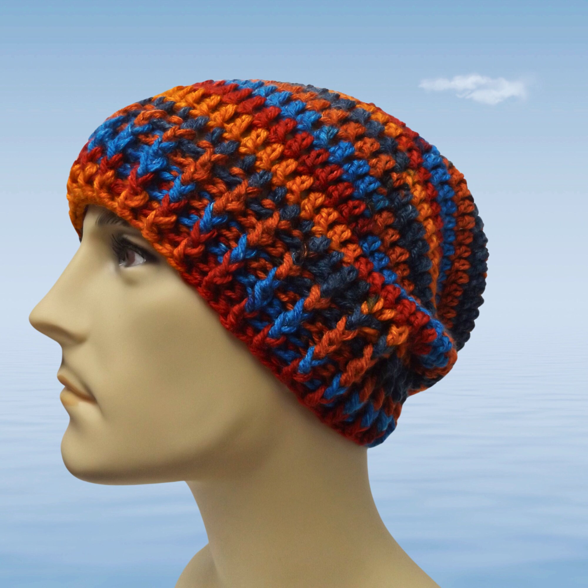 Handmade Crochet Men's Slouchy Beanie Hat Stylish and Warm Etsy Australia