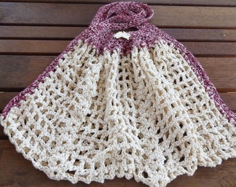 Cotton Crochet Market Bag, Handmade Foldable Mesh String shopping Produce Tote