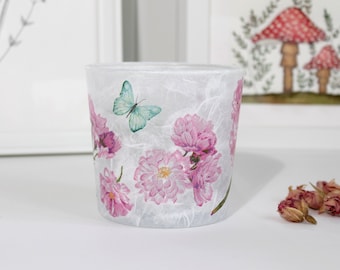 Straw Silk Cherry Blossom Candle Holder Cherry Blossom Tea Light Holder Candle Holder with Cherry Blossom Design Ready to Ship