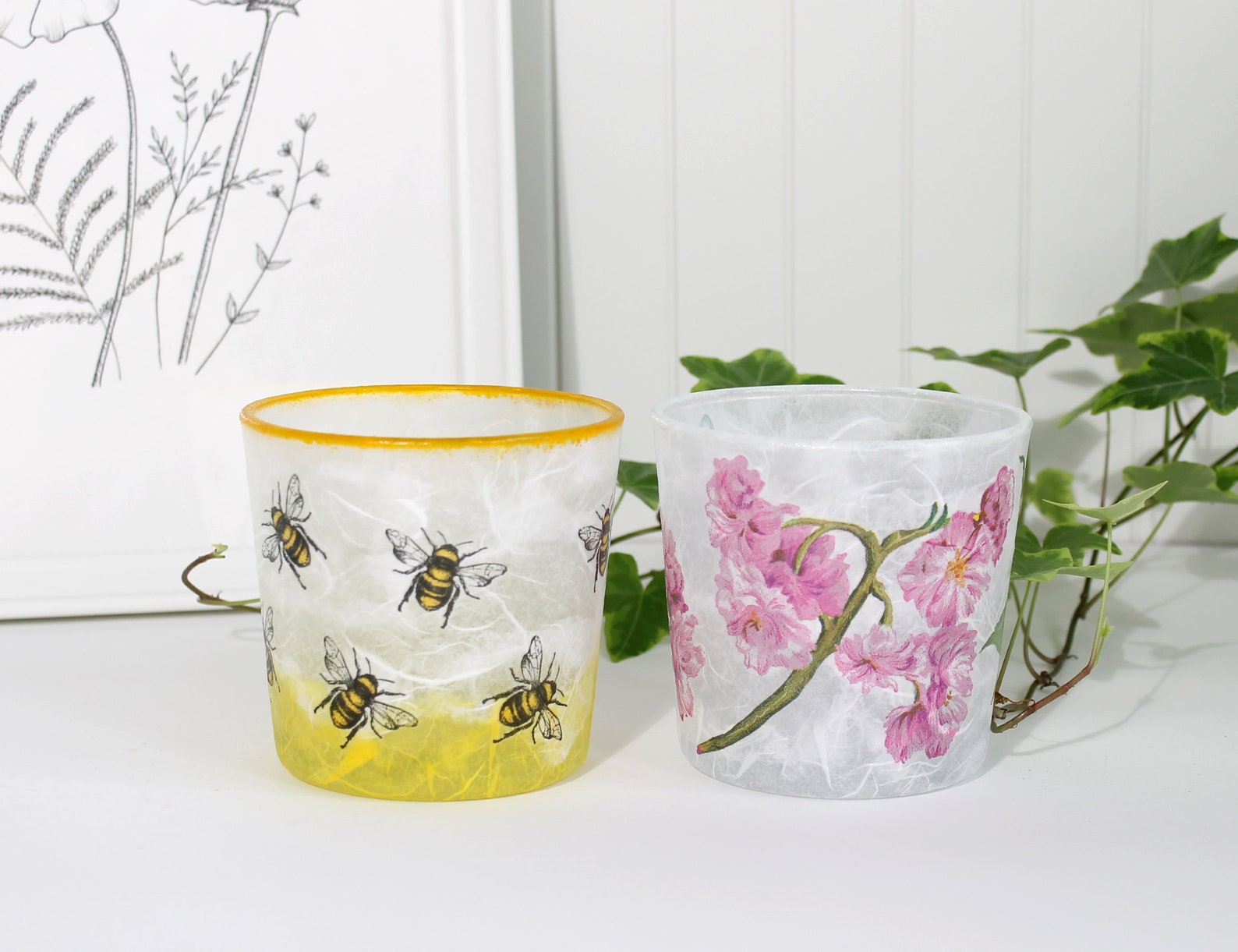 Straw Silk Bee Candle Holder Straw Silk Candle Holder With Etsy UK