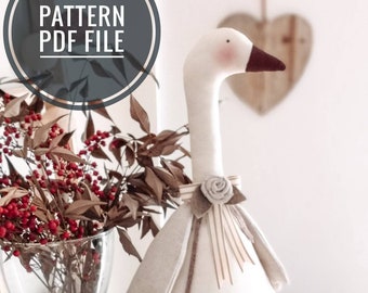 Pdf Sewing Pattern Goose, Soft goose, Softie Pattern, Cloth, Rag Doll, Home Decoration pattern, Stop Door, Toy, Free Shipping