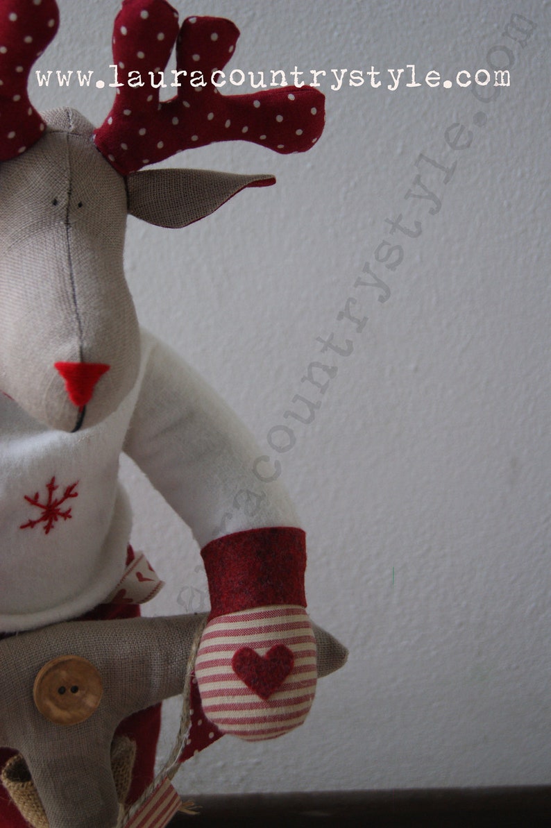 Christmas Reindeers Pattern ,PDF Sewing pattern for a Reindeer postman Festive Nordic,christmas patterns,Toy Reindeer Deer Sewing diy image 4