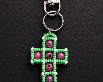 Witchlight Cross Charm | Gothic Christian Keychain | Dark Academia Bag Accessory | Handmade Faith Gift