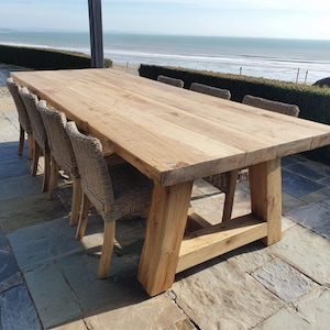 Dining Table - Wooden Table - Rustic Table - Kitchen Table - Farmhouse Table - Wood Table - Handmade Rustic Solid Wooden Dining Table