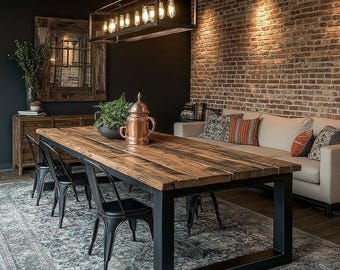 Rustykalny stół drewniany - stół jadalny - stół kuchenny - stół drewniany - stół w stylu rustykalnym - ręcznie robiony rustykalny stół - stół jadalny z litego drewna