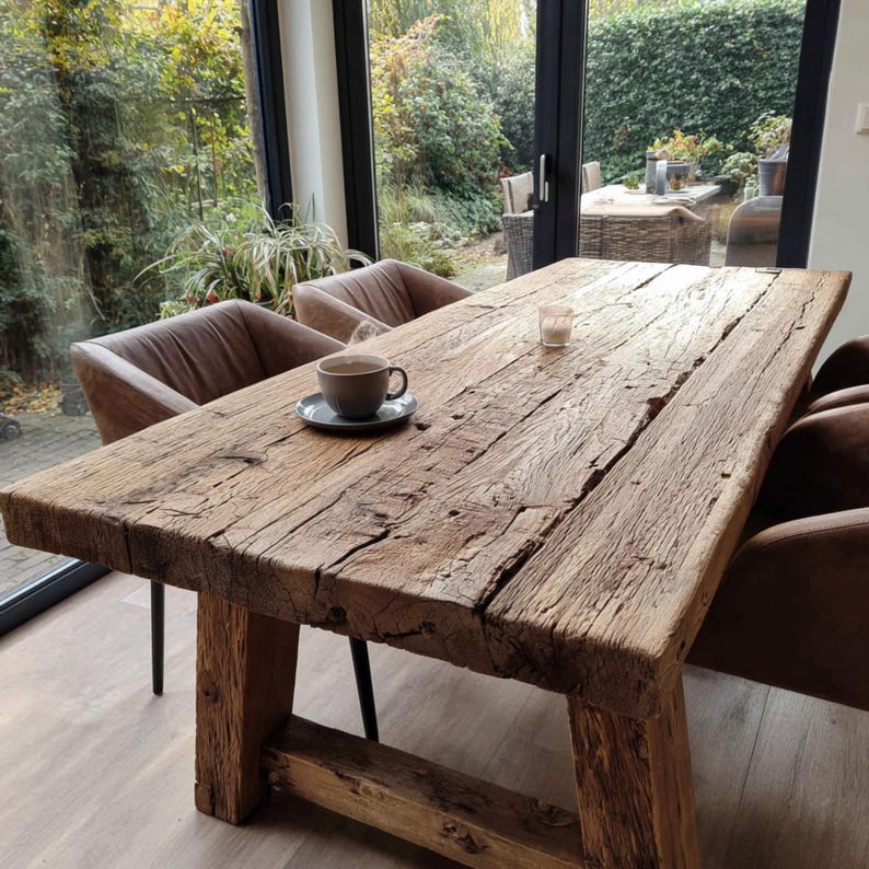 Handmade Rustic Solid Wood Dining Table – Custom Sizes - Etsy