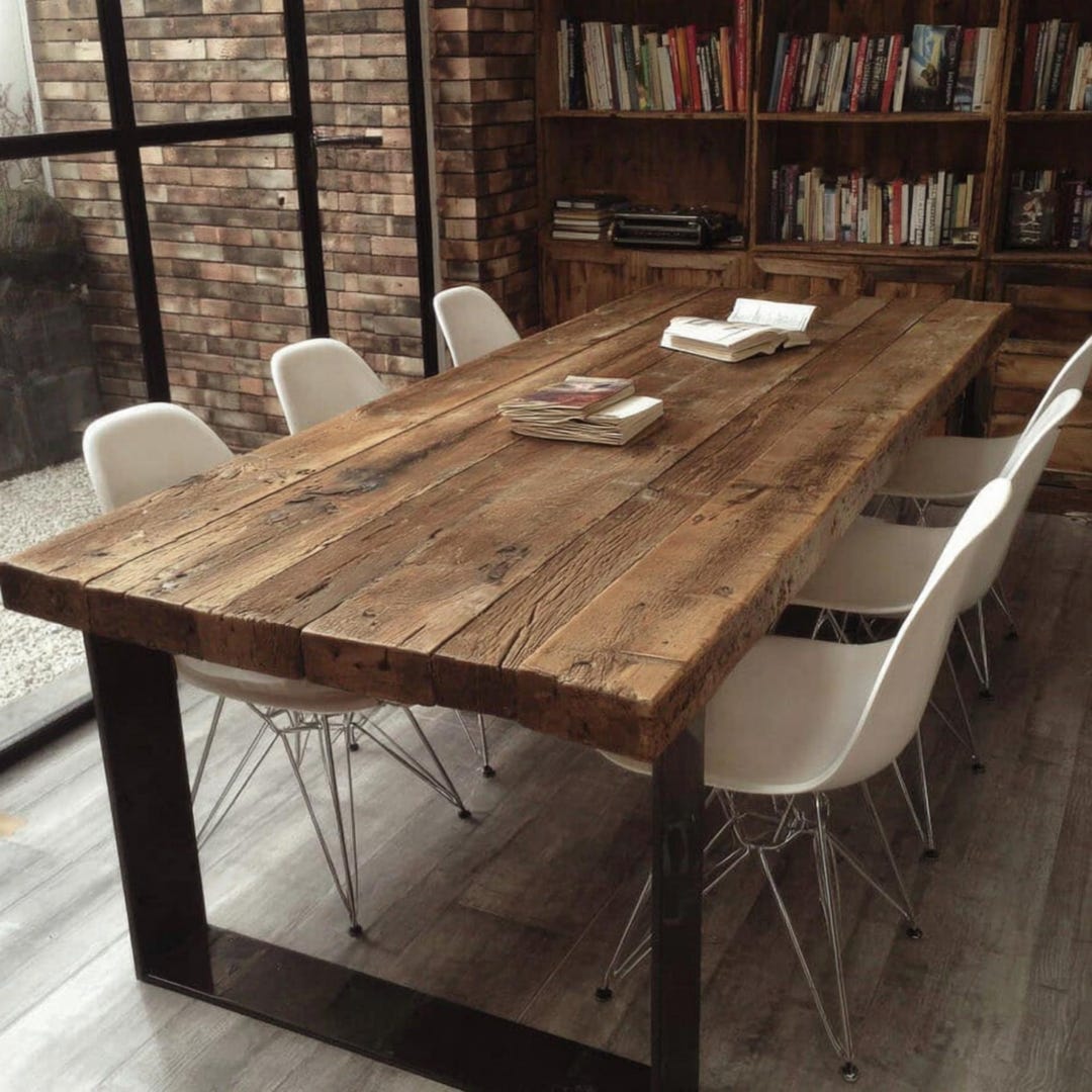 Handmade Rustic Wood Dining Table – Custom Farmhouse Kitchen Table - Etsy